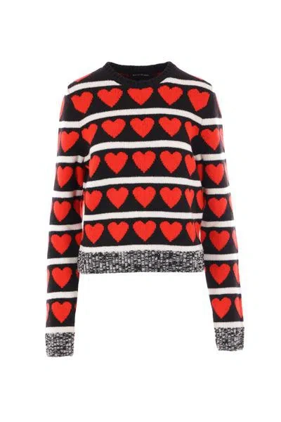 Meryll Rogge Heart Motif Knit Sweater In Black