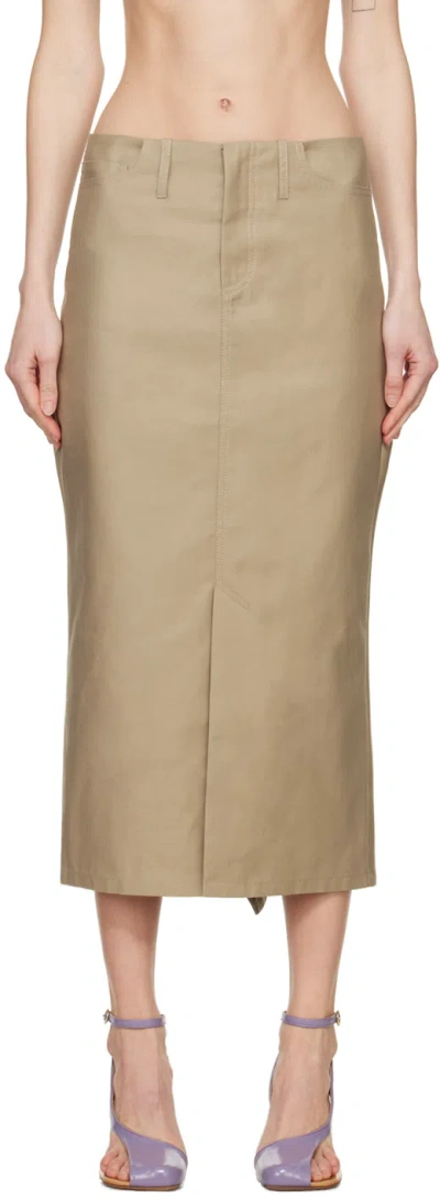 Meryll Rogge Tan No Waistband Midi Skirt In Clay