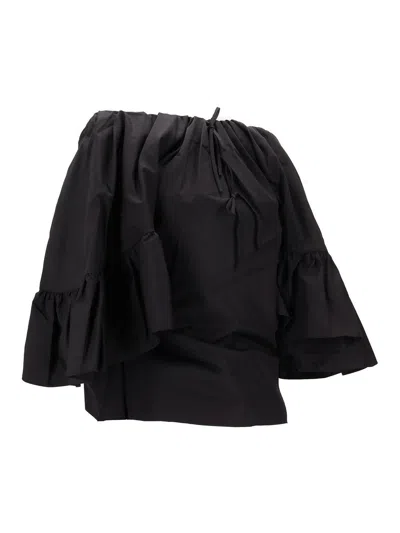 Meryll Rogge Off-shoulder Ruffled Blouse In Black