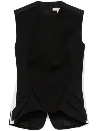 Meryll Rogge Tailored Sleeveless Top In Black