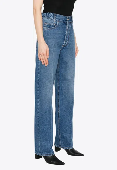 Meryll Rogge Washed Straight-leg Jeans In Blue