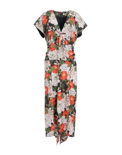 Meryll Rogge Woman Maxi Dress Black Size 8 Silk, Polyamide In Multi