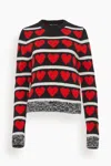 MERYLL ROGGE WOMEN'S CREWNECK SLIM NECK SWEATER IN RED MULTI