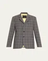 Meryll Rogge Wool Check Blazer In Grey
