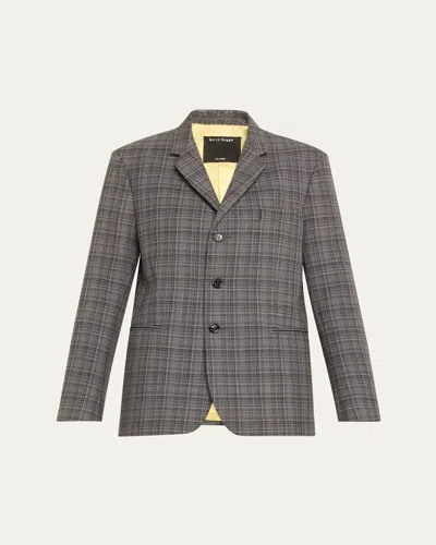 Meryll Rogge Wool Check Blazer In Gray