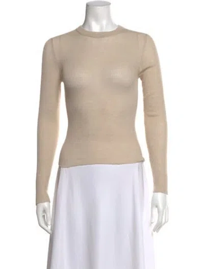 Pre-owned Meryll Rogge Wool Crew Neck Top In Neutrals