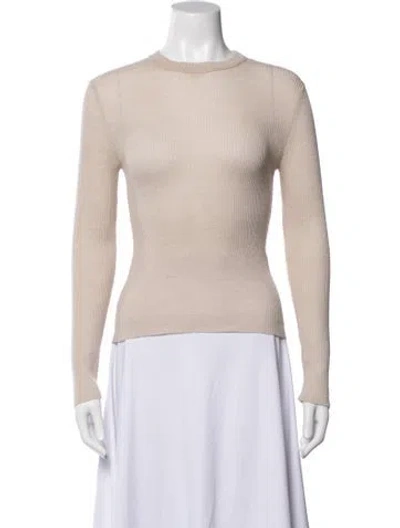 Pre-owned Meryll Rogge Wool Crew Neck Top In Neutrals