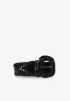 Meryll Rogge Woven Leather Belt In Black