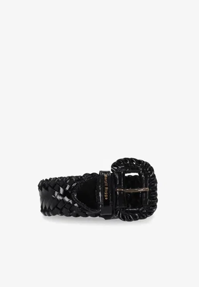 Meryll Rogge Woven Leather Belt In Black