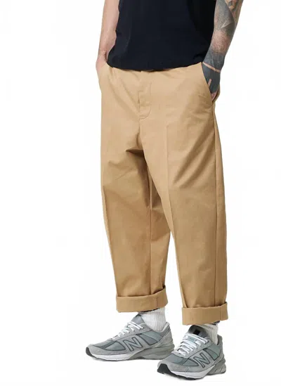 Merz B Schwanen 1920's Cotton Twill Worker Chino In Khaki In Brown