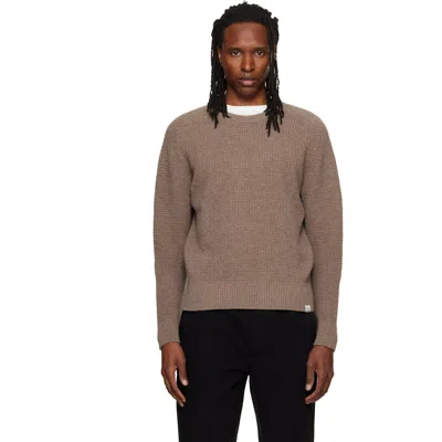 Merz B Schwanen Beige Blade02 Waffle Structured Sweater In 06 Grain