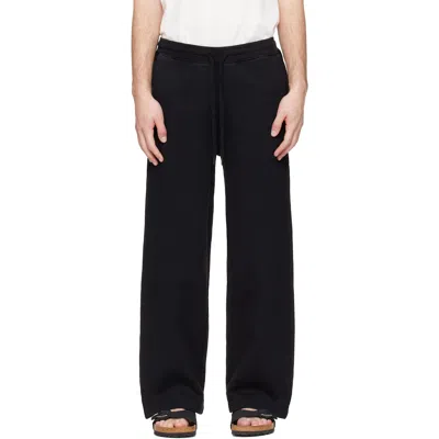 Merz B Schwanen Black Authentic Fleece Straight Leg Cotton Sweatpants