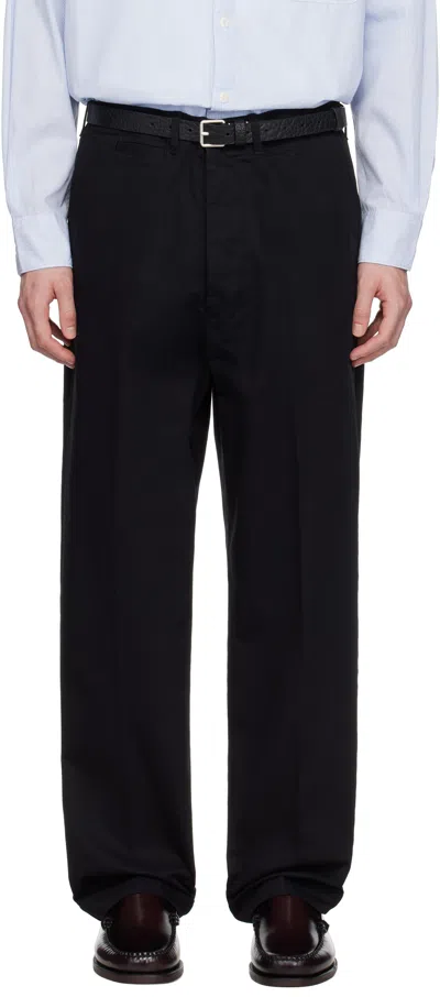 Merz B Schwanen Black Chino01 Trousers In 99 Deep Black