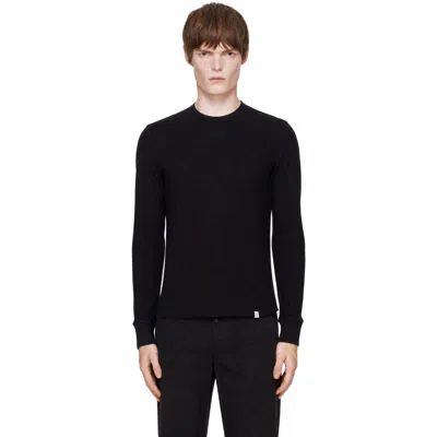 Merz B Schwanen Black Diamond-patterned Cotton Thermal Longsleve T-shirt