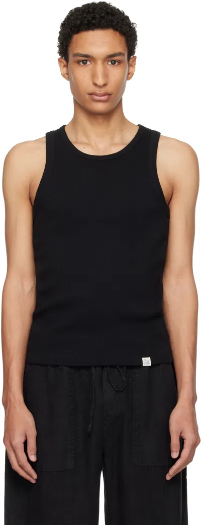 Merz B Schwanen Black Iconic Ribbed Cotton Tank Top