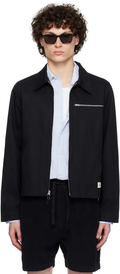Merz B Schwanen Black Jkt07 Zip Jacket In 99 Deep Black