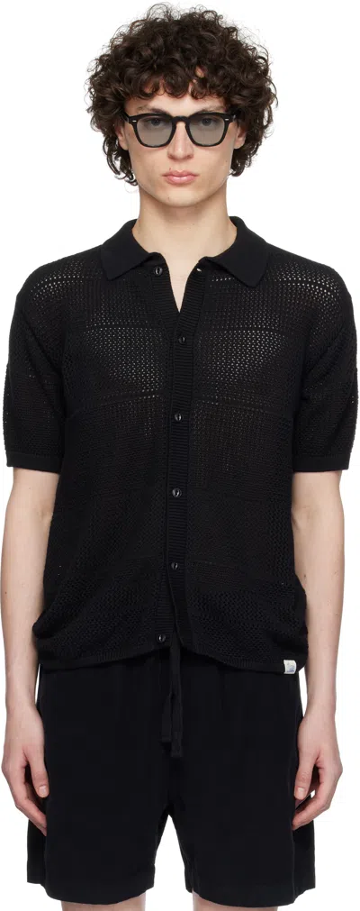 Merz B Schwanen Black Knitshirt01 Crochet Shirt In 99 Deep Black
