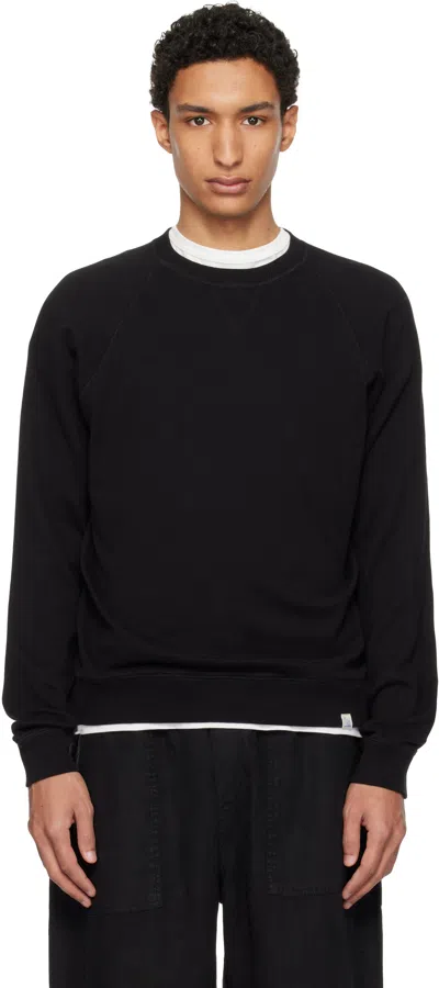 Merz B Schwanen Black Relaxed Lightweight Raglan Sweatshirt
