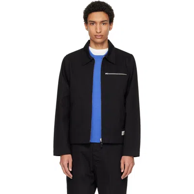 Merz B Schwanen Black Zipped Twill Jacket