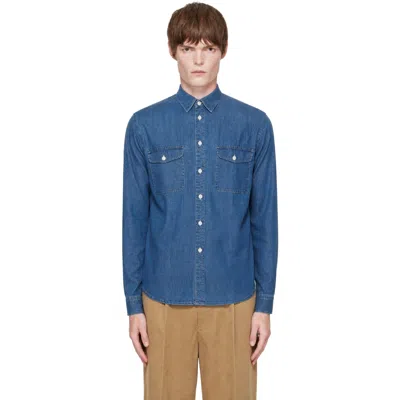 Merz B Schwanen Blue Denim Long Sleeve Shirt
