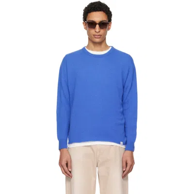 Merz B Schwanen Merz B. Schwanen Blue Skcn02 Knitted Longsleeve Sweater In Multi