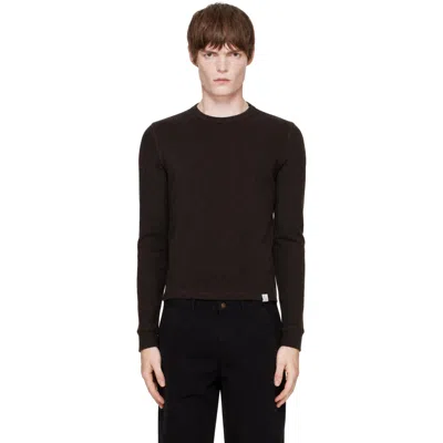 Merz B Schwanen Brown Diamond-patterned Cotton Thermal Longsleve T-shirt In 199 Espresso