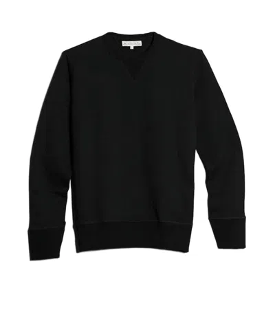 Merz B Schwanen Classic Black Sweatshirt With V-stitch Detail