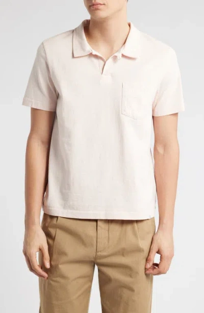 Merz B Schwanen Classic Organic Cotton Jersey Polo With Pocket In Shell