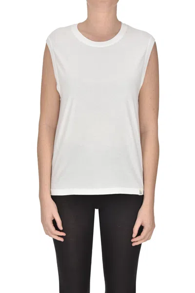 Merz B Schwanen Cotton Tank Top In White