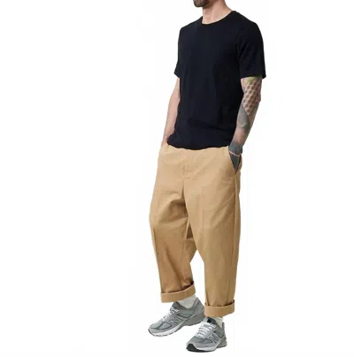 Merz B Schwanen Cotton Twill Chino Pants In Khaki In Brown