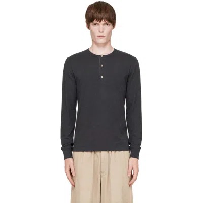 Merz B Schwanen Gray 2m06 Refined Fit Long Sleeve Henley