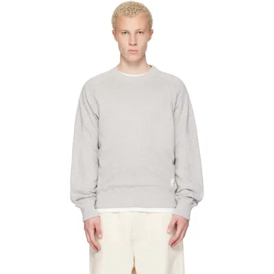Merz B Schwanen Gray Retro Fleece Raglan Cotton Sweatshirt