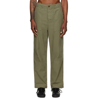 Merz B Schwanen Khaki Sendo01sc Weave Canvas Fatigue Trousers In 40 Army