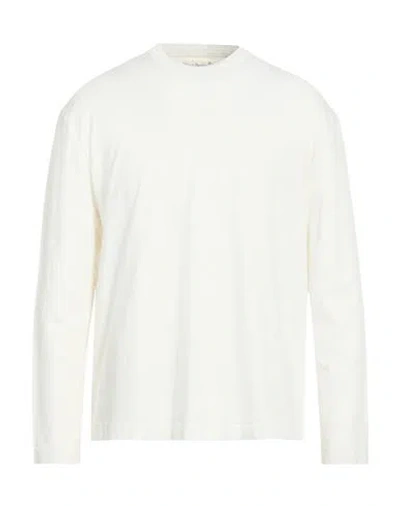 Merz B Schwanen Merz B. Schwanen Man T-shirt White Size 8 Cotton, Hemp In Neutral