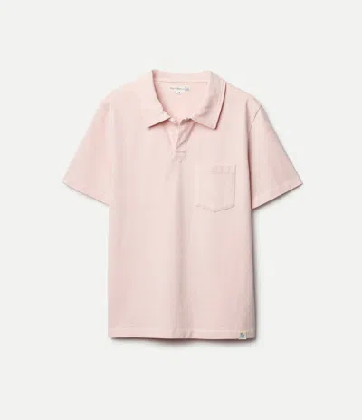 Merz B Schwanen Men's Classic Cotton Jersey Polo Shirt In Shell In Pink