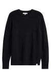 Merz B Schwanen Merino Ribbed Crewneck Sweater In Black