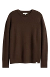 Merz B Schwanen Merino Ribbed Crewneck Sweater In Brown