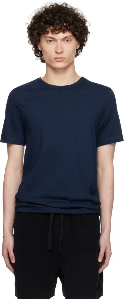 Merz B Schwanen Navy 1950s Loopwheeled T-shirt In 66 Ink