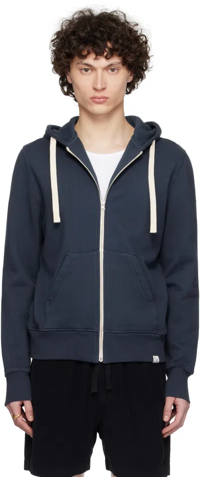 Merz B Schwanen Navy Hdjkt02 Zip Hoodie In 65 Denim Blue
