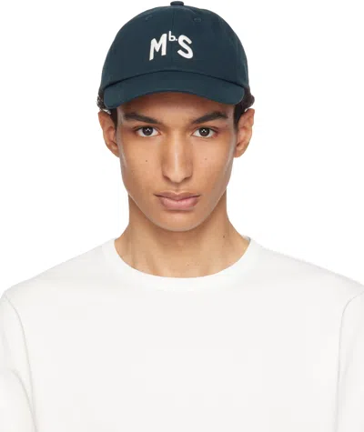 Merz B Schwanen Navy 'mbs' Logo Cotton Twill Cap