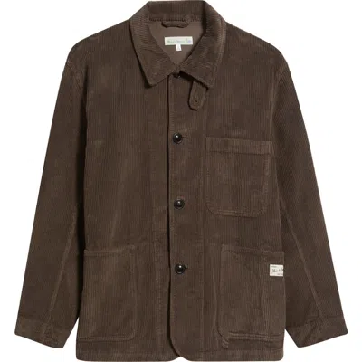 Merz B Schwanen Organic Cotton Corduroy Workwear Jacket In Black
