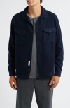 Merz B Schwanen Organic Cotton Flannel Button-up Shirt Jacket In Blue