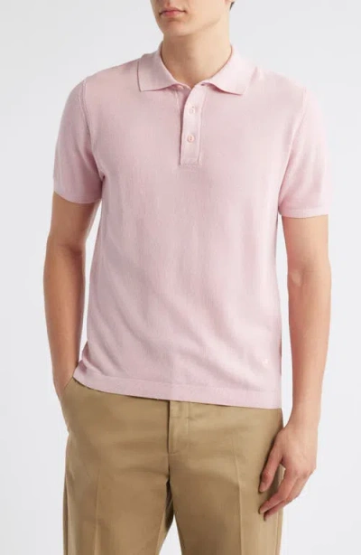 Merz B Schwanen Organic Cotton Piqué Polo In Pink