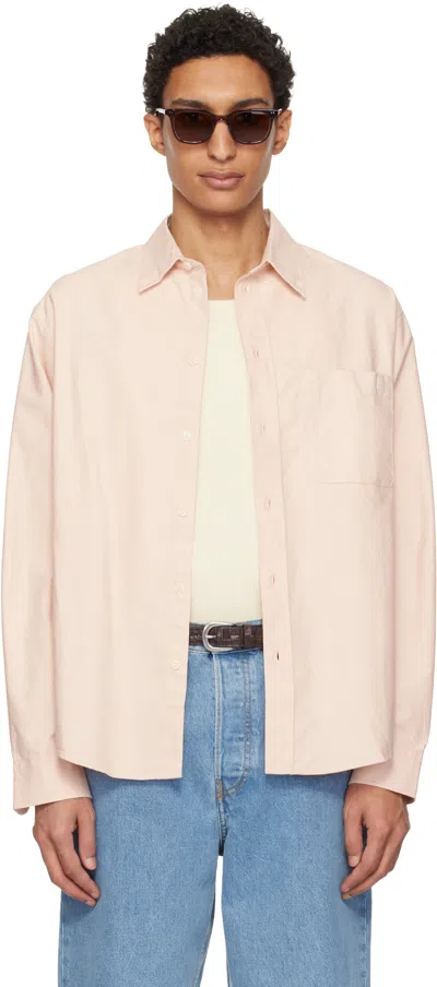 Merz B Schwanen Pink Button-down Cotton Oxford Long Sleeve Shirt