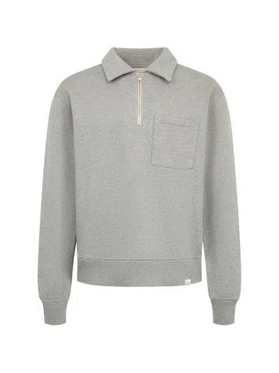 Merz B Schwanen Quarter-zip Polo Shirt In Gray