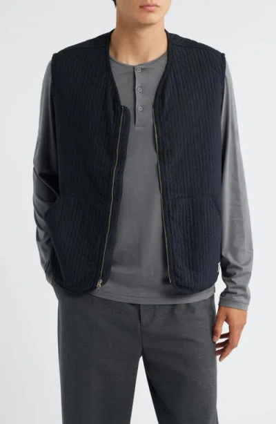 Merz B Schwanen Quilted Organic Cotton Vest In Gray