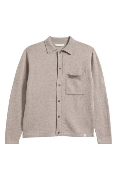 Merz B Schwanen Relaxed Fit Merino Wool, Silk & Cashmere Cardigan In Brown