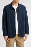Merz B Schwanen Relaxed Fit Organic Cotton Poplin Jacket In Dark Navy