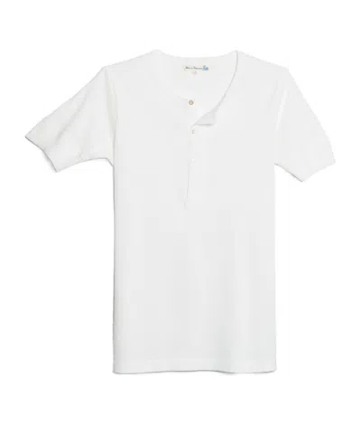 Merz B Schwanen Short-sleeved Henry Shirt In White