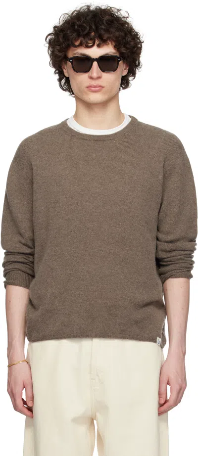 Merz B Schwanen Taupe Skcn02 Knitted Longsleeve Sweater In 06 Grain